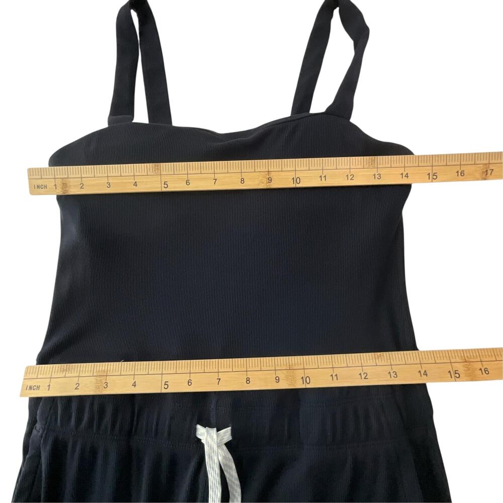 Vuori Mudra Pose Jumpsuit Womens Medium Black Ribbed Wide Leg Sleeveless - Picture 8 of 12